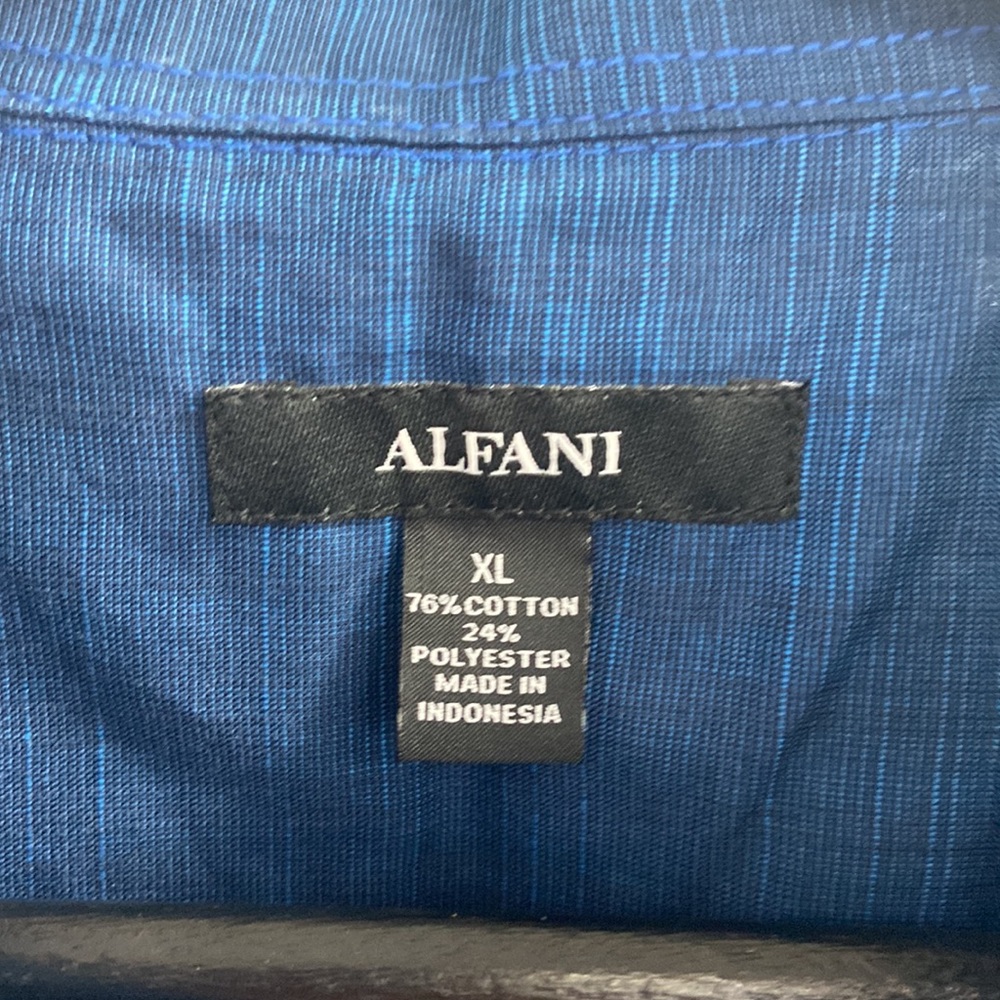 Alfani Men’s Casual Blue Button Doen Long Sleeve NWT (4862) - Picture 3 of 4